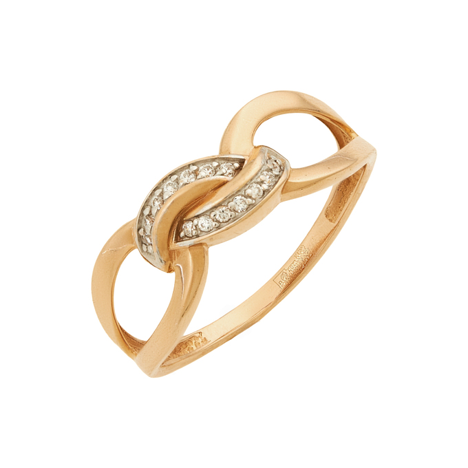 Кольцо из золота 585 пробы c фианитами, Л 2509 0733 за 23600