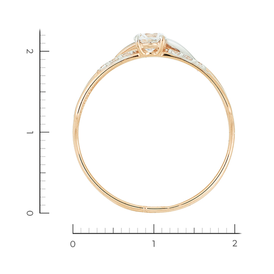 Кольцо из комбинированного золота 585 пробы c фианитами, Л64004476 за 5895