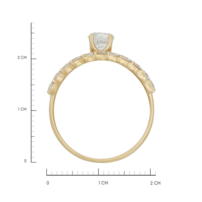 Кольцо из золота 585 пробы c фианитами, Л 3208 9489 за 18160
