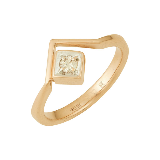 Кольцо из золота 585 пробы c бриллиантом, Л 4807 8569 за 38000