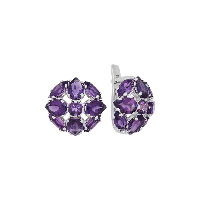 Серьги из золота 585 пробы c аметистами, К 0000 4218 за 42500
