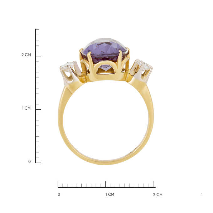 Кольцо из золота 750 пробы c бриллиантами и корундом, Л 3204 9834 за 86700