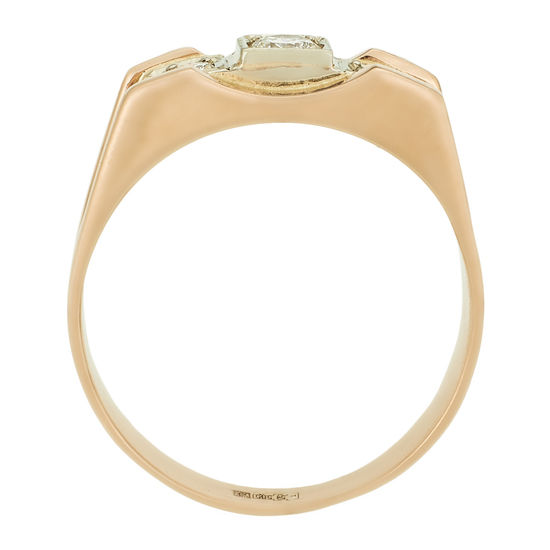 Кольцо из комбинированного золота 585 пробы c 3 бриллиантами, Л04081092 за 41625