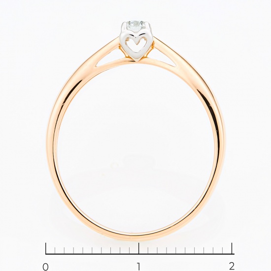 Кольцо из комбинированного золота 585 пробы c 1 бриллиантом, Л31111688 за 11375