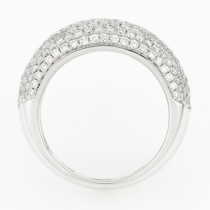 Кольцо из белого золота 750 пробы c 219 бриллиантами