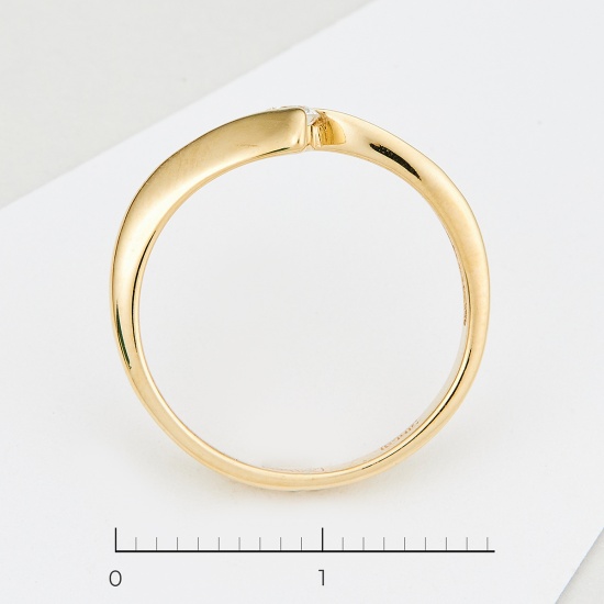 Кольцо из желтого золота 585 пробы c 1 бриллиантом, Л63013508 за 8365