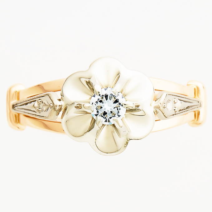 Кольцо из золота 585 пробы c бриллиантом, Л 4803 3048 за 55600