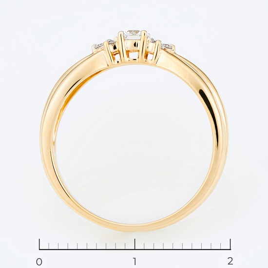 Кольцо из желтого золота 585 пробы c 7 бриллиантами, Л35054355 за 19250