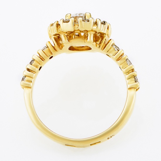 Кольцо из желтого золота 585 пробы c 17 бриллиантами, Л28059615 за 269000