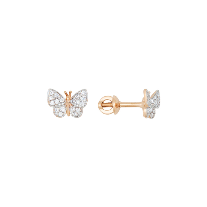 Серьги из золота 585 пробы c фианитами, Л 6402 2966 за 10240