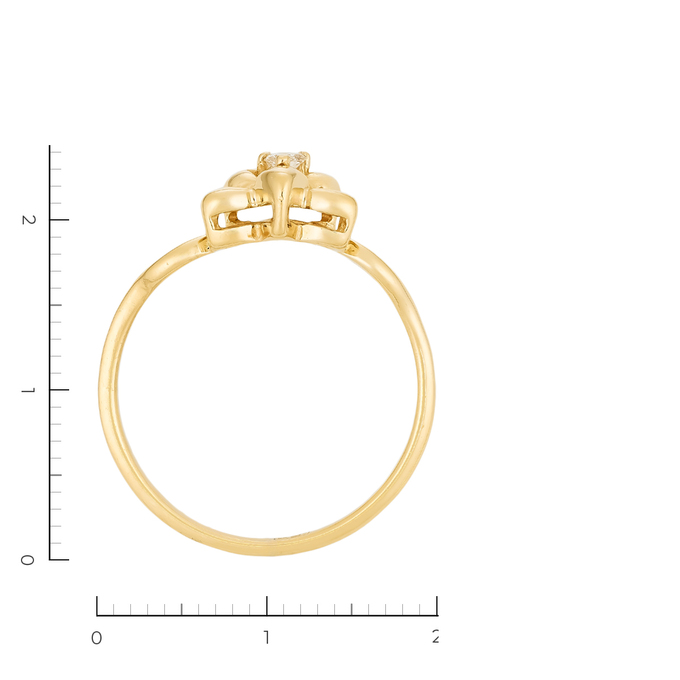 Кольцо из желтого золота 585 пробы c 1 бриллиантом, Л 4806 9891 за 12760