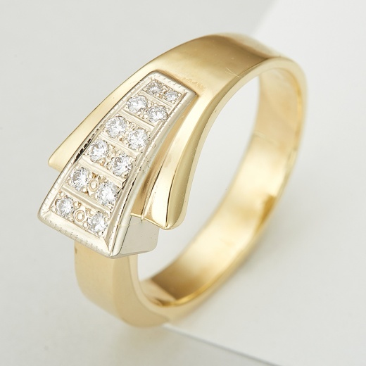 Кольцо из комбинированного золота 750 пробы c 12 бриллиантами Л43043327 фото 1