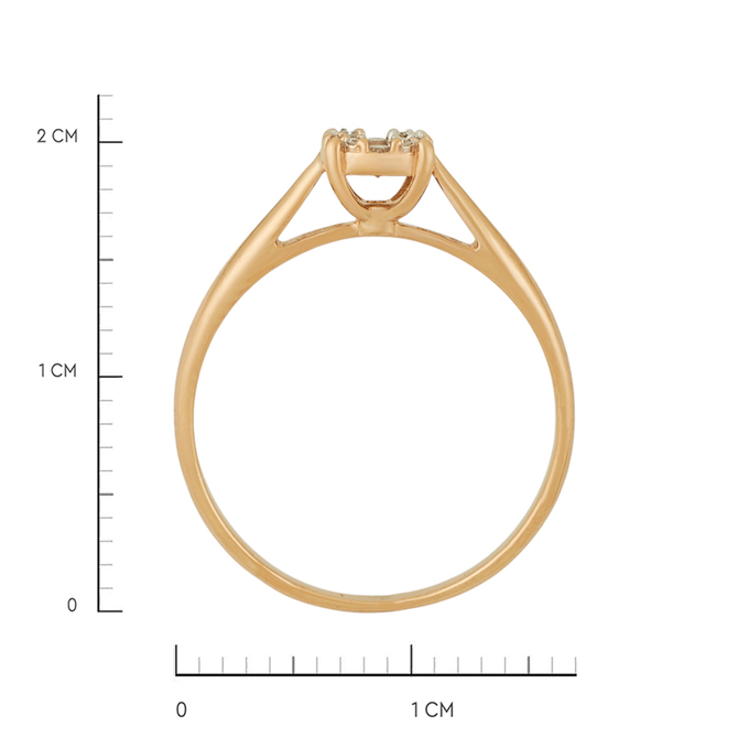 Кольцо из золота 585 пробы c бриллиантами, Л 6103 1975 за 23200