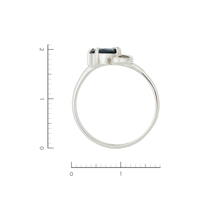 Кольцо из белого золота 585 пробы c 1 бриллиантом и 1 сапфиром, Л 4306 1071 за 16140