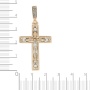 Крестик из комбинированного золота 585 пробы c 4 бриллиантами 102851 фото 2