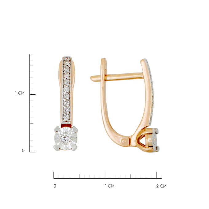 Серьги из золота 585 пробы c бриллиантами, Л 7102 1197 за 23920