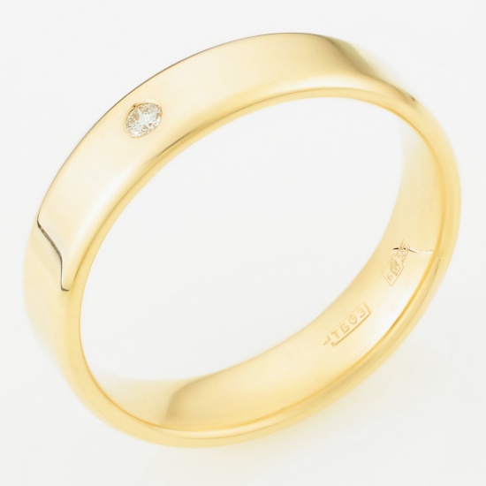 Кольцо из желтого золота 585 пробы c 1 бриллиантом, Л23119307 за 23450