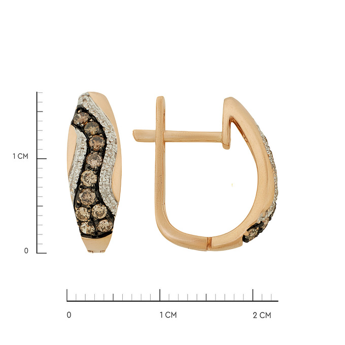 Серьги из золота 585 пробы c бриллиантами, Ц О007 2625 за 32000