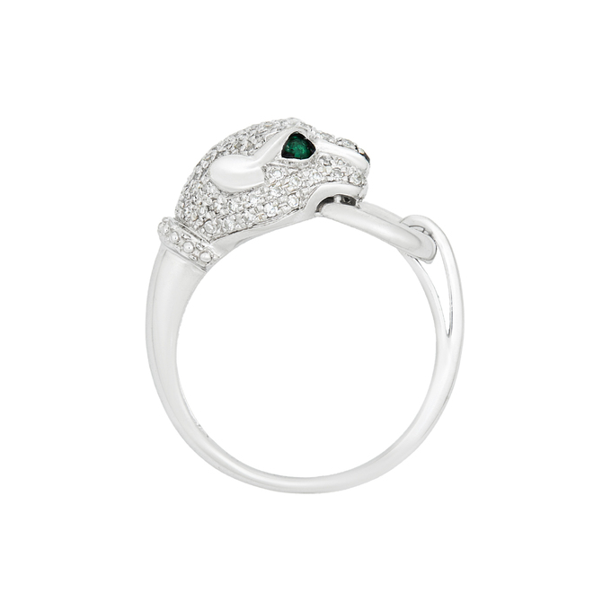 Кольцо из золота 585 пробы c бриллиантами и изумрудами, Л 0911 1772 за 44400