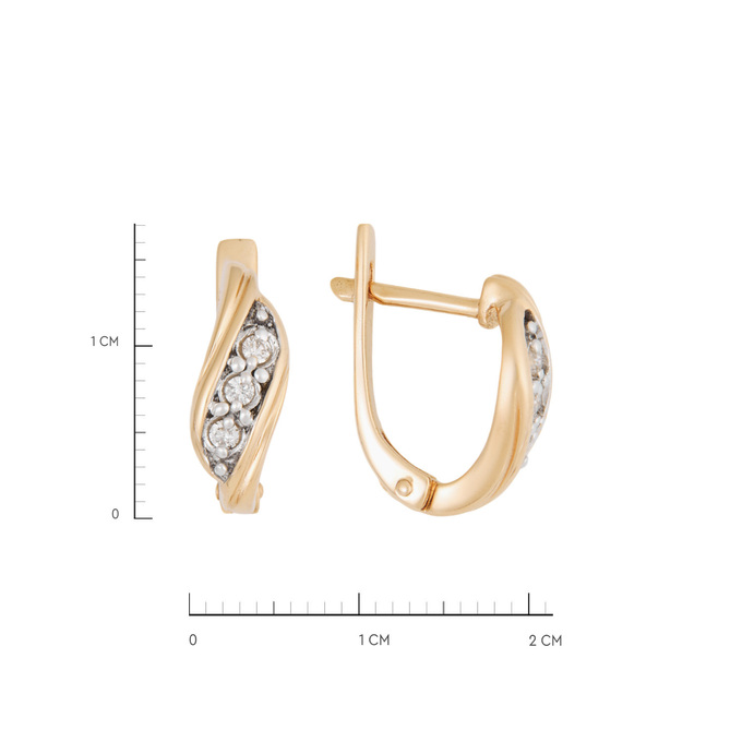 Серьги из золота 585 пробы с бриллиантами, Л 4507 9406 за 39200
