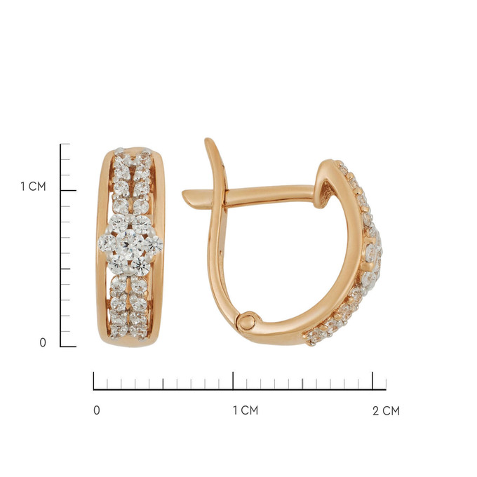 Серьги из золота 585 пробы с фианитами, Ц О007 5445 за 23900