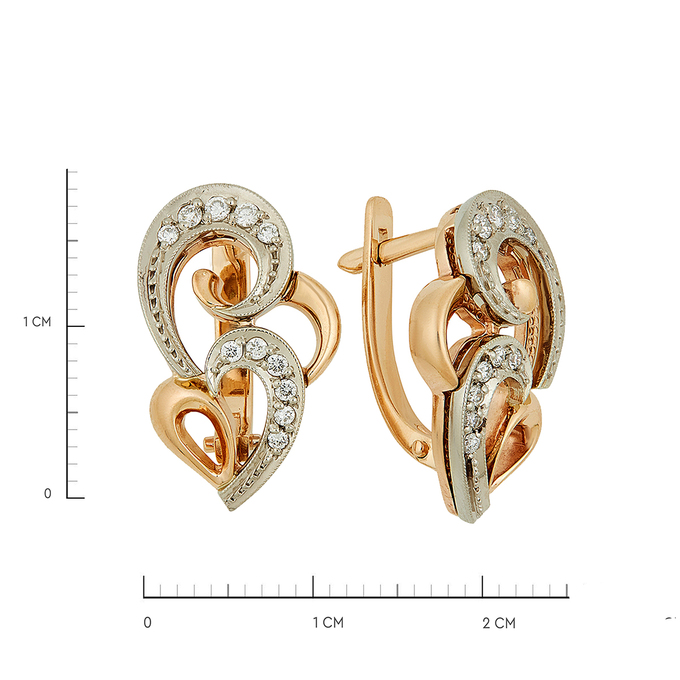 Серьги из золота 585 пробы c бриллиантами, Ц О007 0841 за 74720