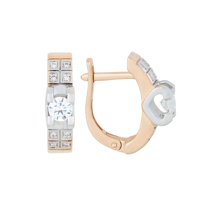 Серьги из золота 585 пробы c бриллиантами, Л 4506 5725 за 86100