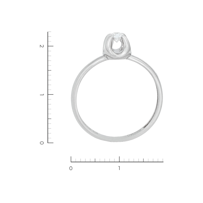 Кольцо из белого золота 585 пробы c 1 бриллиантом, Л 0408 2246 за 21200