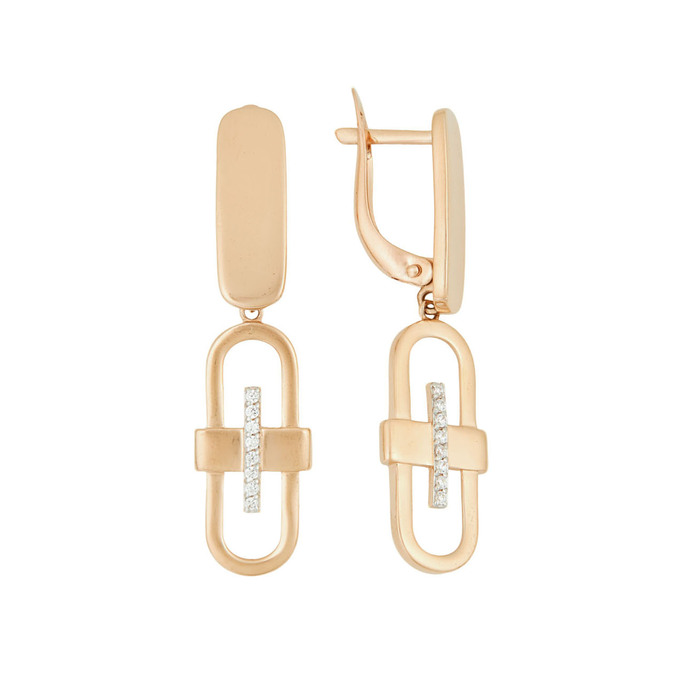 Серьги из золота 585 пробы c фианитами, Ц О007 2704 за 39100