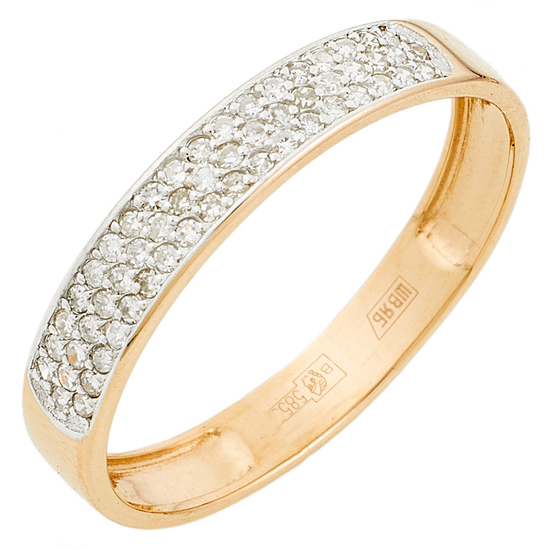 Кольцо из комбинированного золота 585 пробы c 55 бриллиантами, Л32082628 за 7250
