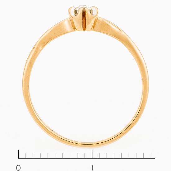 Кольцо из комбинированного золота 585 пробы c 1 бриллиантом, Л64016336 за 5355