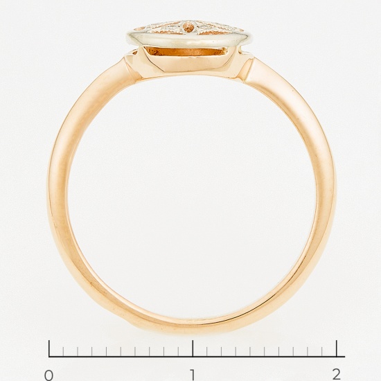 Кольцо из комбинированного золота 585 пробы c 6 бриллиантами, Л63014307 за 12900