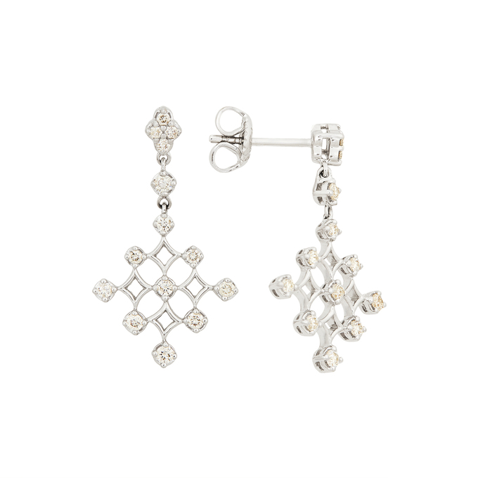 Серьги из золота 750 пробы c бриллиантами, Л 2010 7035 за 54200