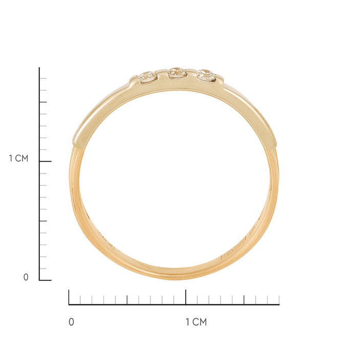 Кольцо из золота 585 пробы c бриллиантами, Л 2415 1957 за 30000
