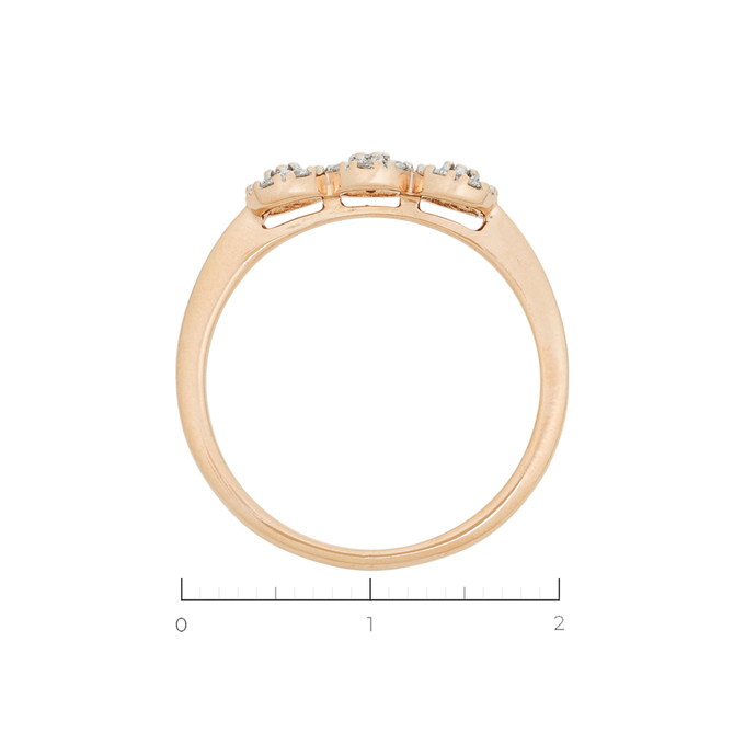 Кольцо из золота 585 пробы c 21 бриллиантами
