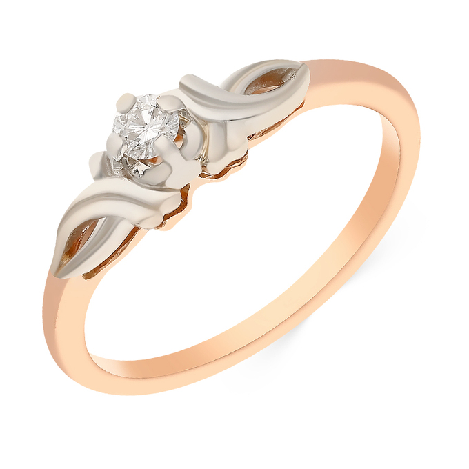 Кольцо из золота 585 пробы c бриллиантом, Л 2908 3449 за 39900