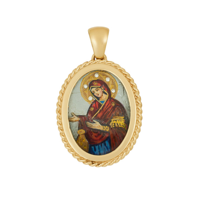 Подвеска из золота 585 пробы c бриллиантами и эмалью, Л 0407 6632 за 52400