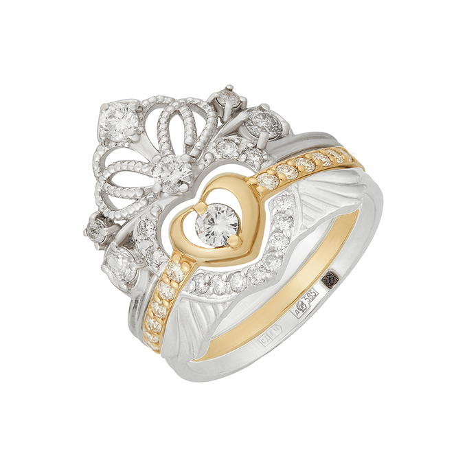 Кольцо из золота 585 пробы c бриллиантами