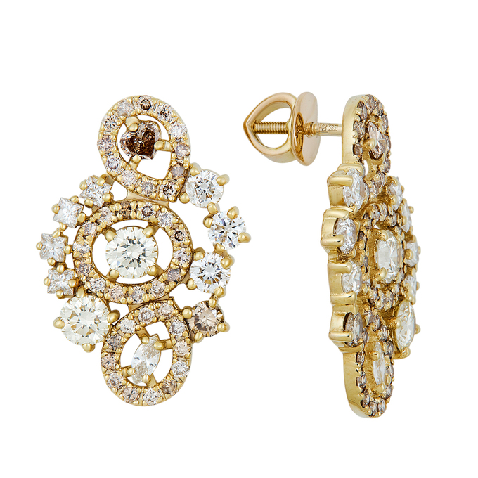 Серьги из золота 585 пробы c бриллиантами, Л 2810 9789 за 441000