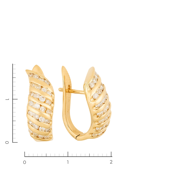 Серьга из золота 585 пробы c 56 бриллиантами, К 0000 1580 за 74400