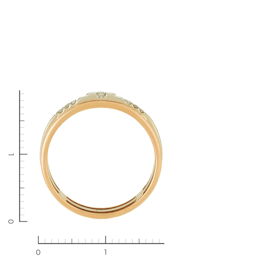 Кольцо из комбинированного золота 585 пробы c 7 бриллиантами, Л57031283 за 19140