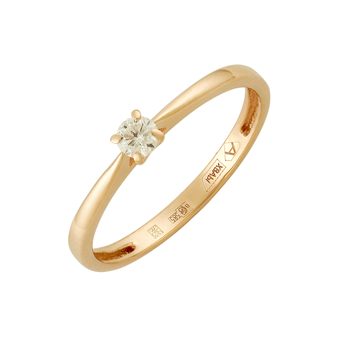 Кольцо из золота 585 пробы c бриллиантом