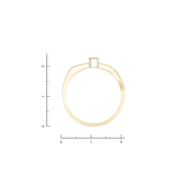 Кольцо из золота 750 пробы c 1 бриллиантом, Л 2413 7456 за 34650
