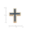 Подвеска-крестик из золота 585 пробы c сапфирами и бриллиантами