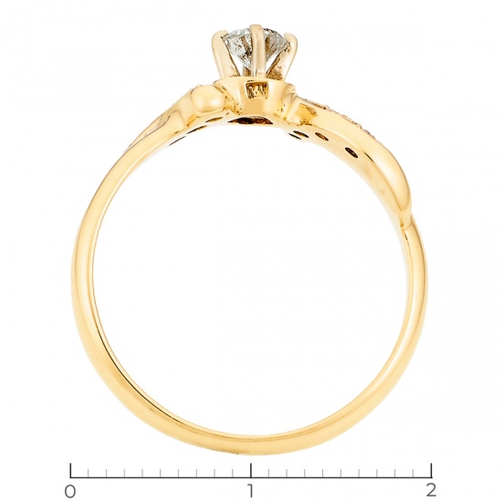 Кольцо из желтого золота 750 пробы c 9 бриллиантами, Л28007825 за 20125