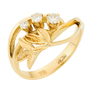 Кольцо из желтого золота 750 пробы c 3 бриллиантами Л48067021 фото 1