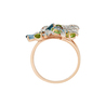 Кольцо из золота 585 пробы c топазами Лондон, топазами, хризолитами и фианитами