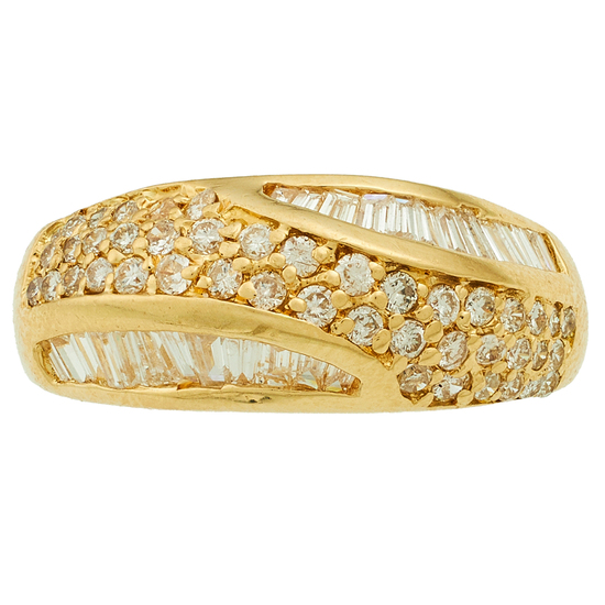 Кольцо из желтого золота 750 пробы c 68 бриллиантами, Л22087086 за 62900
