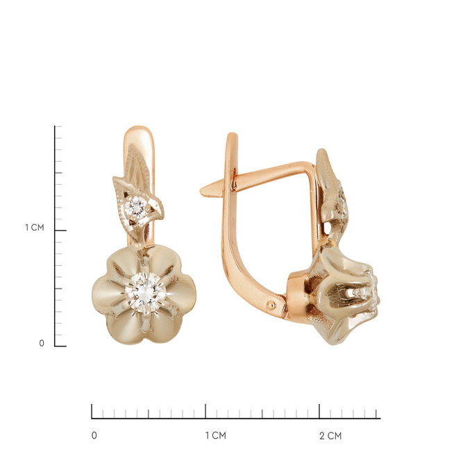 Серьги из золота 585 пробы c бриллиантами, Л 3309 4516 за 88760