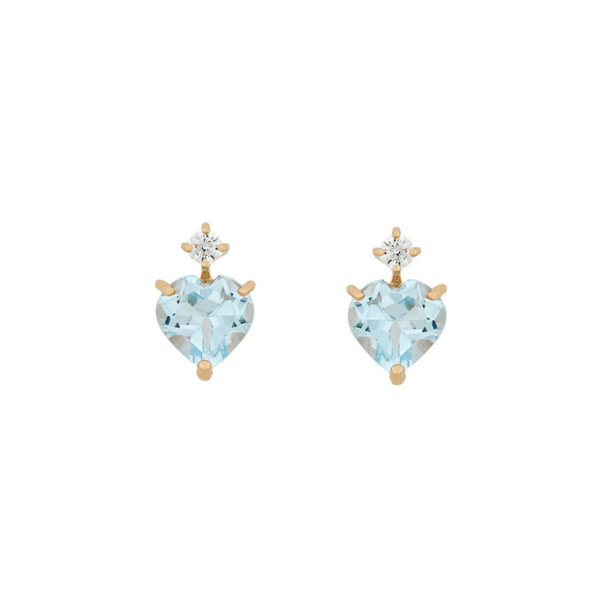 Серьги из золота 585 пробы с топазами и фианитами, Ц О007 3507 за 21500